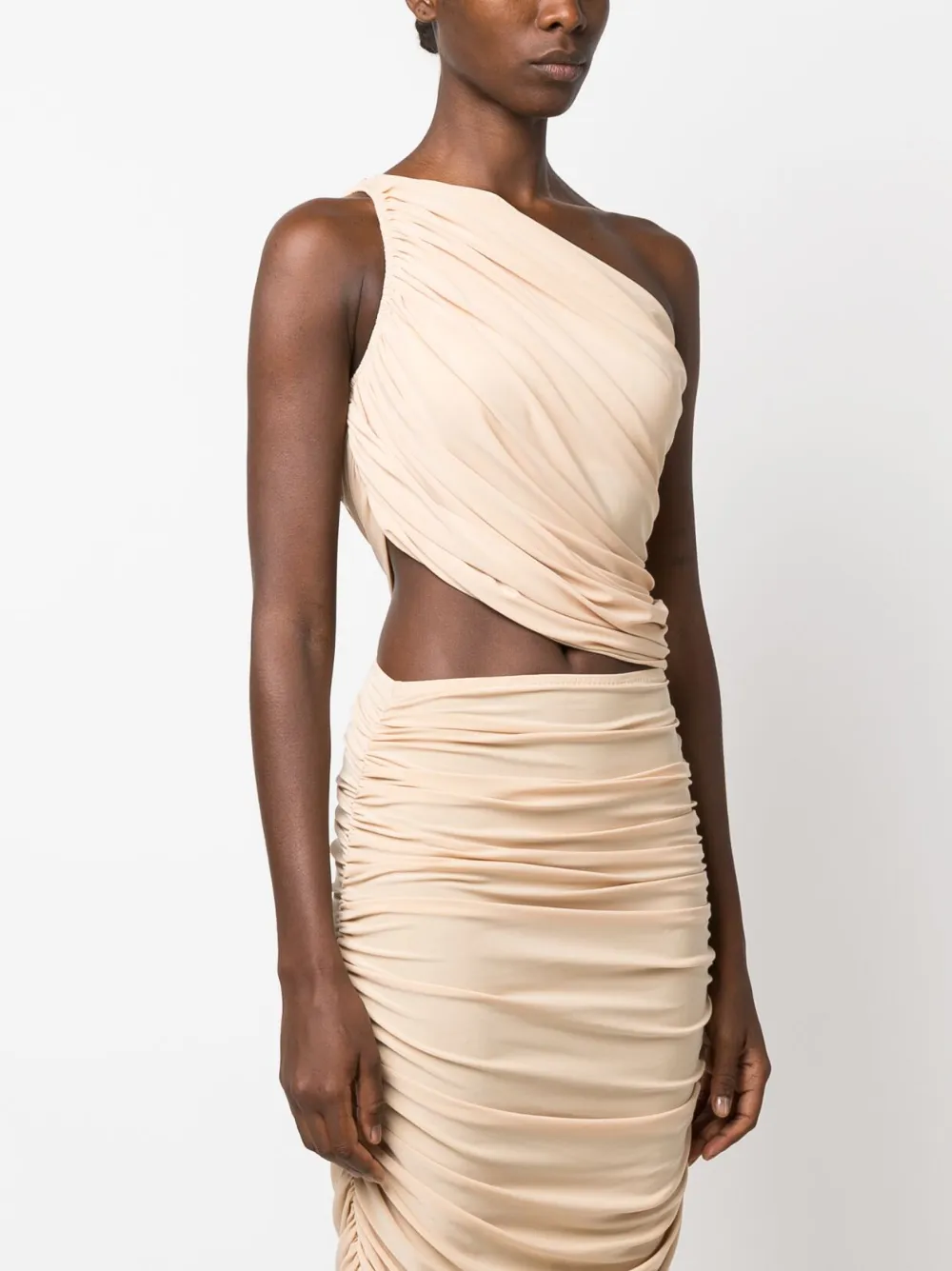  Norma Kamali Draped One-shoulder Top - Neutrals 
