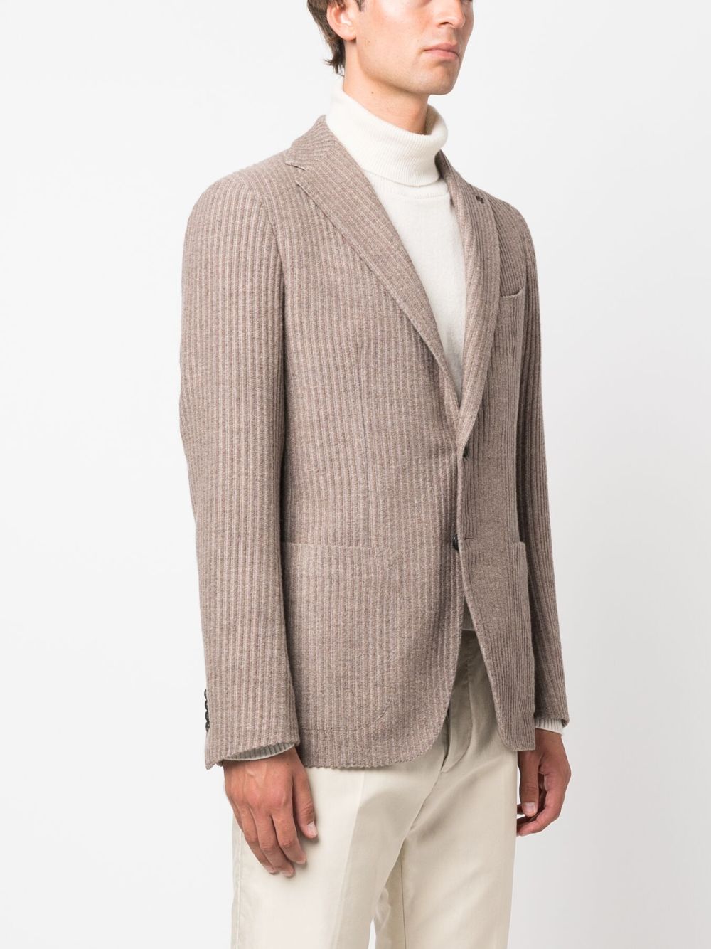 Tagliatore textured-finish notched-lapels buttoned blazer Men