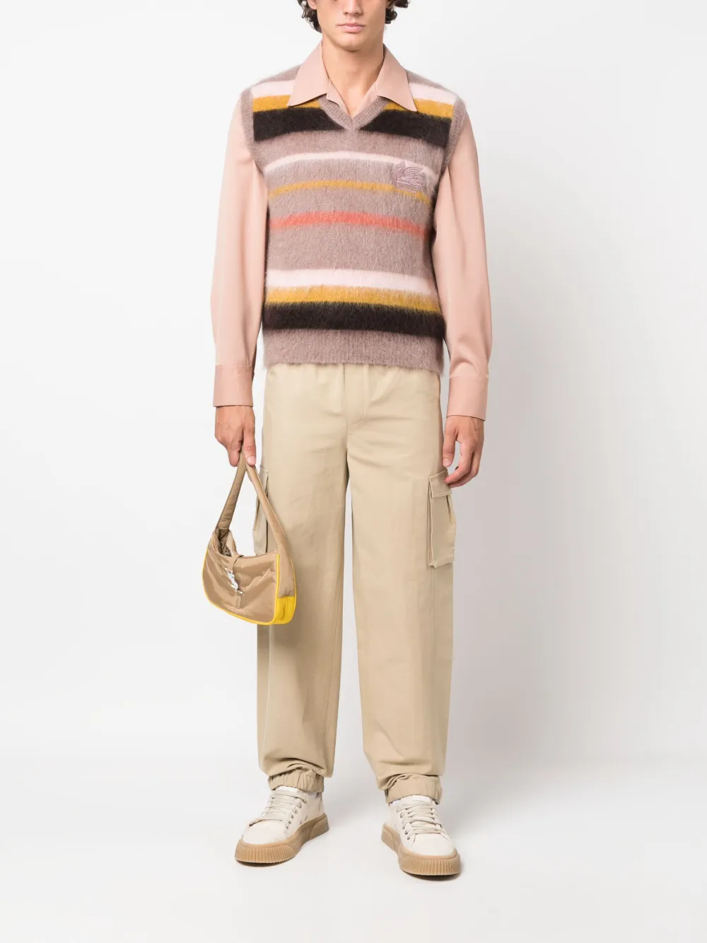 ETRO V-neck striped knitted vest - Bruin