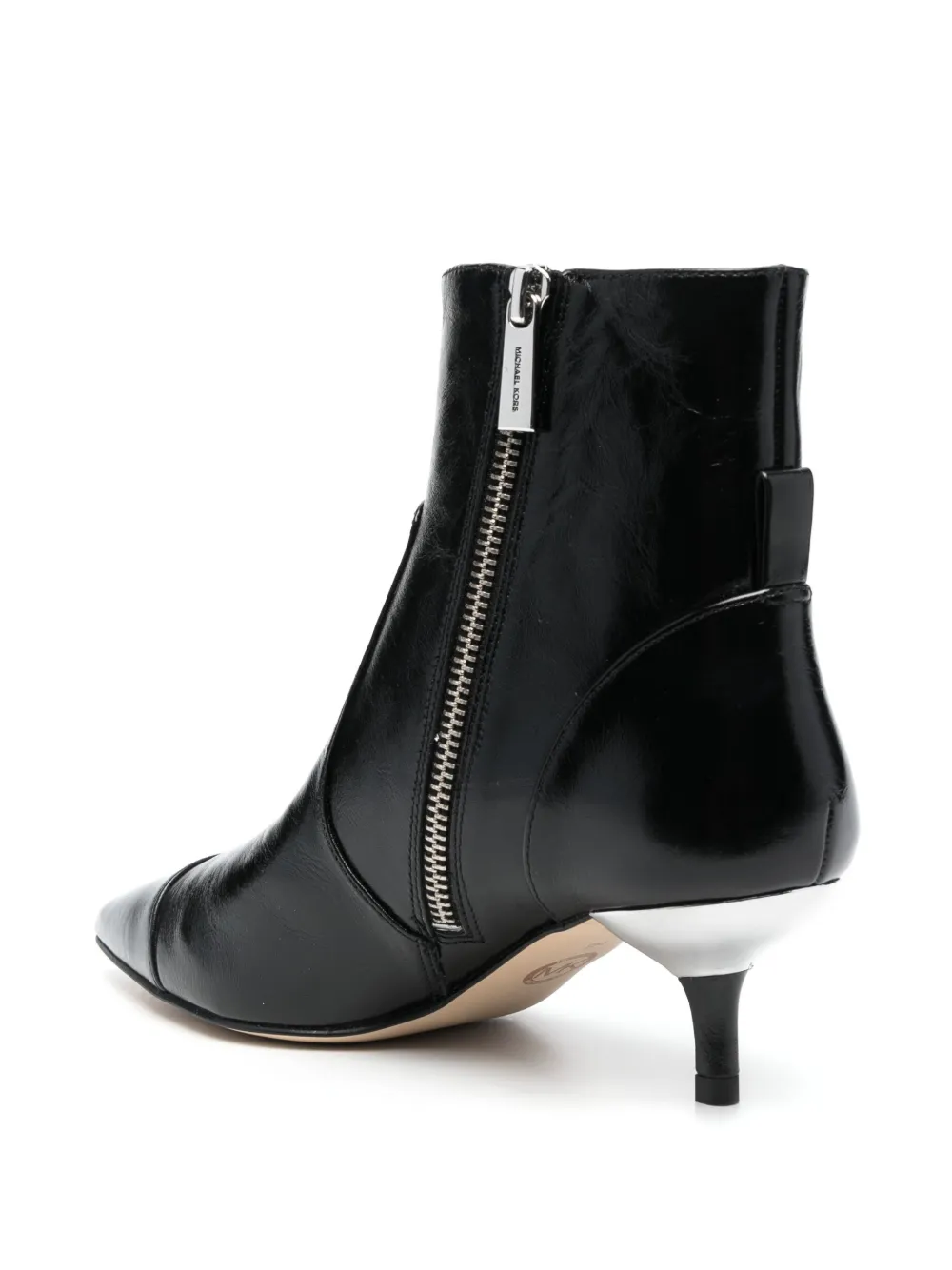 Shop Michael Michael Kors 60mm Kitten-heel Leather Boots In Black