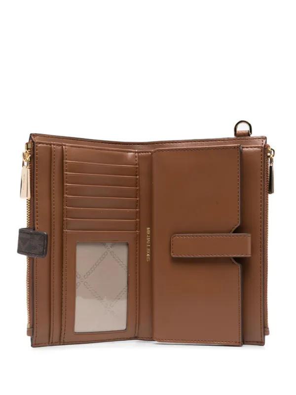 Michael kors hotsell brown logo wallet