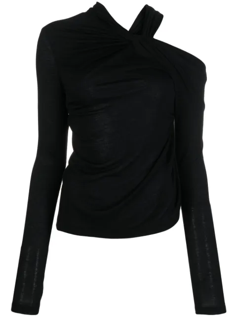 Helmut Lang cold-shoulder twisted blouse 