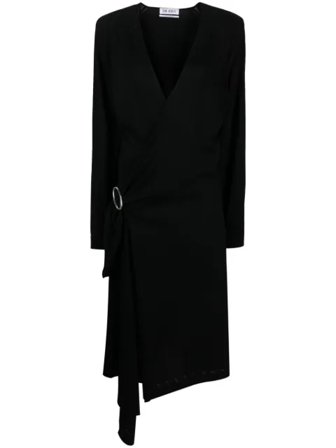 The Attico front-slit long-sleeved wrap dress 237WCM81KWV001100 - 0