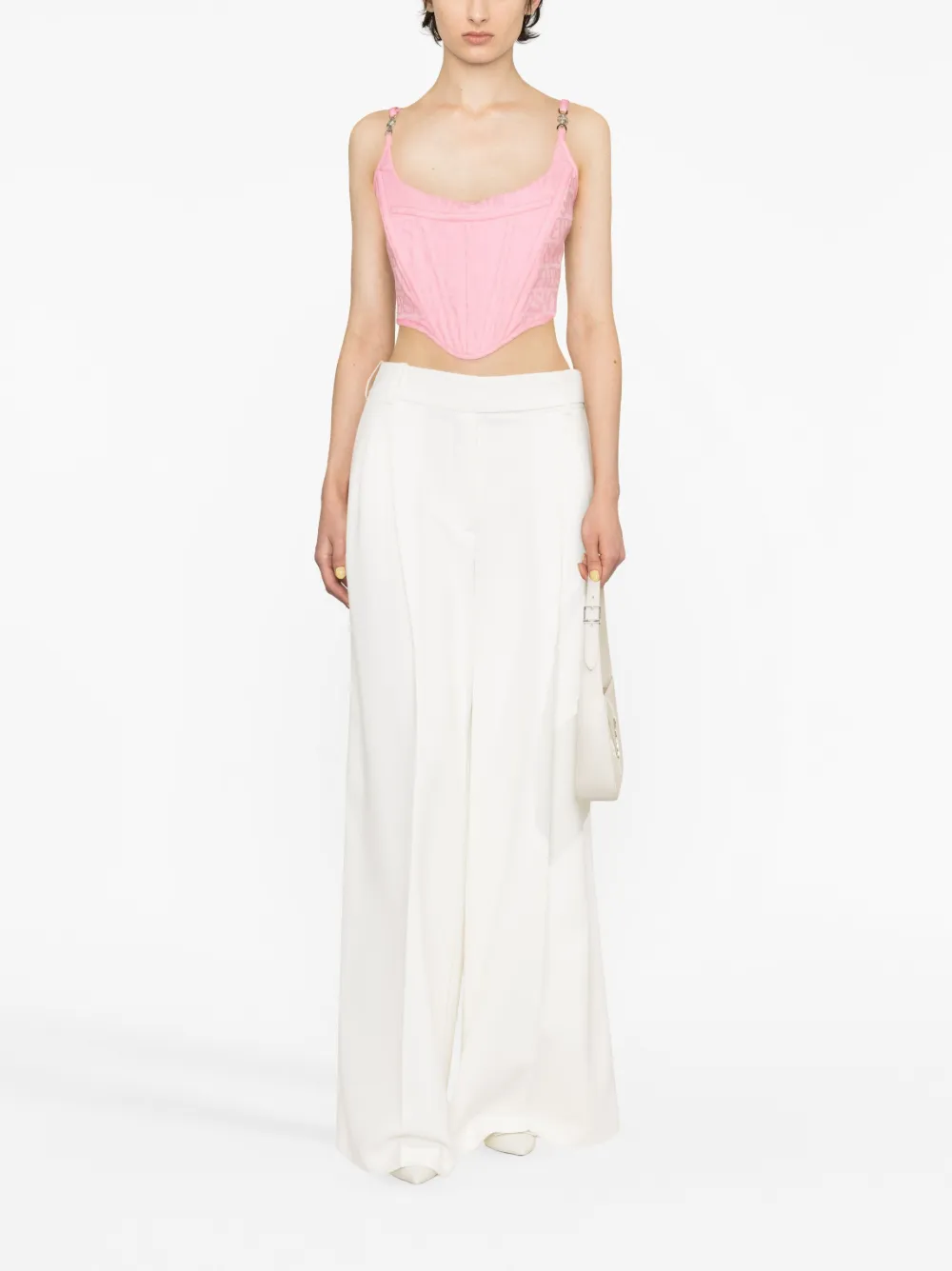 Versace Korset met logo jacquard - Roze