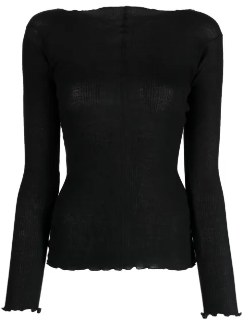 Baserange vertical-seamed ribbed-knit jumper