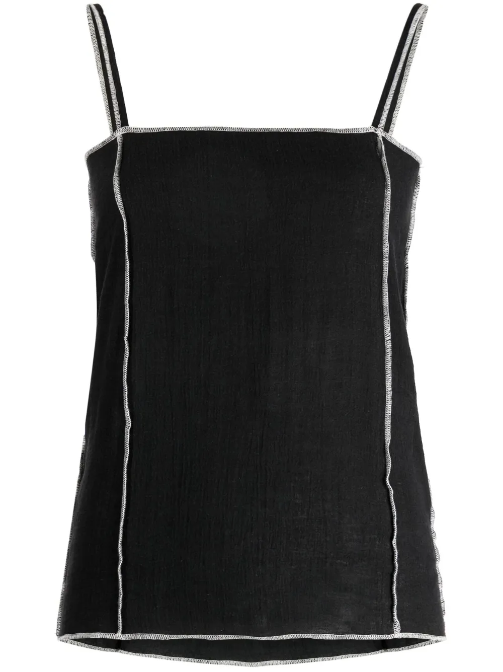 Baserange Contrast-stitch Cami Top In Black