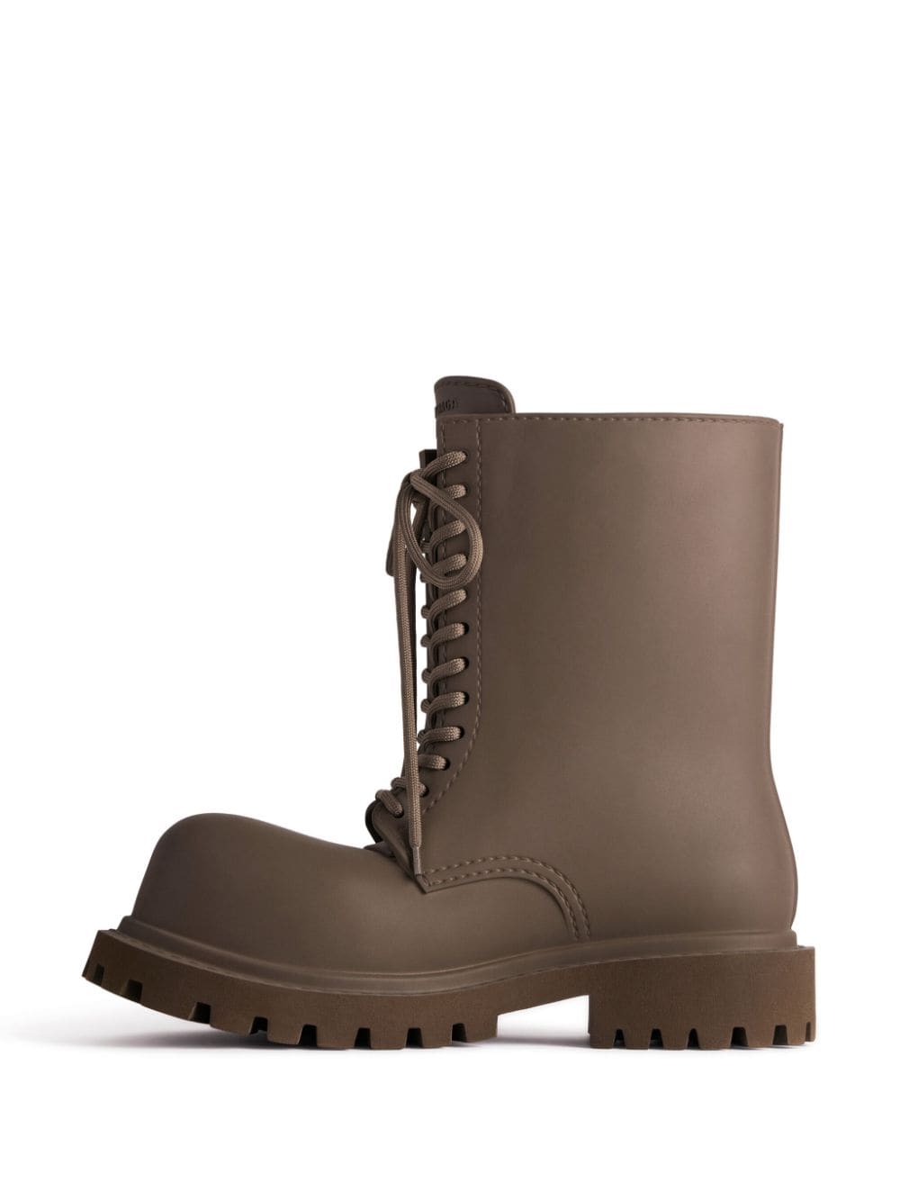 Shop Balenciaga Steroid Logo-embossed Ankle Boots In Brown