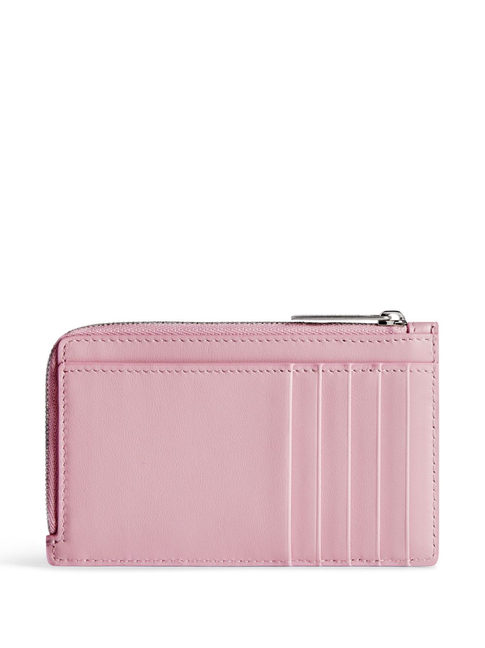 Balenciaga logo-stamp leather cardholder - Roze