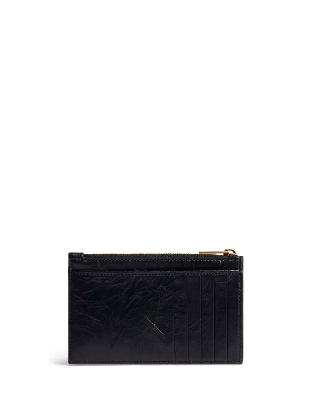 Shop Balenciaga Crush Quilted Leather Cardholder In Black