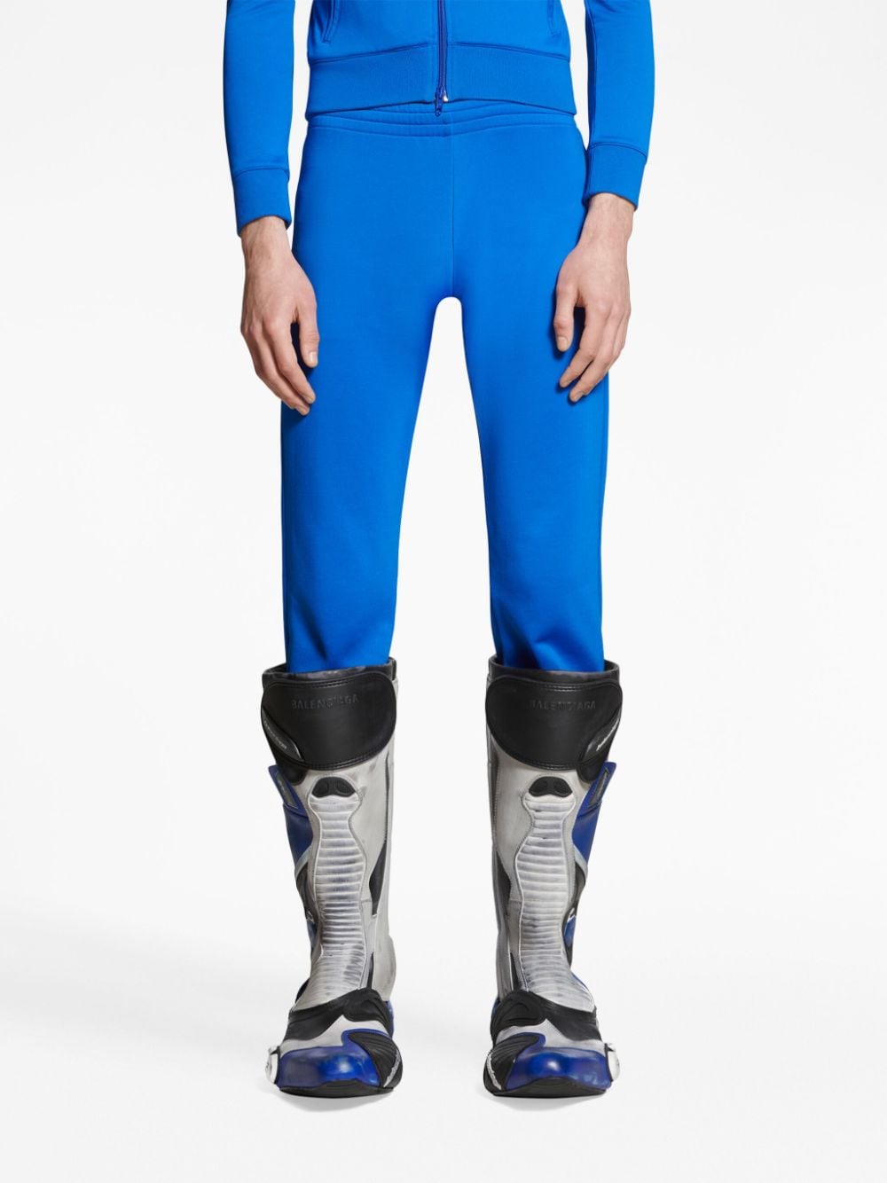 Shop Balenciaga Straight-leg Track Pants In Blue