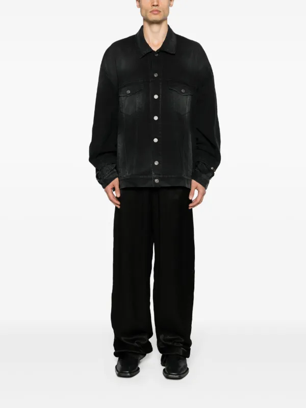 Balenciaga washed-denim button-up Jacket | Black | FARFETCH