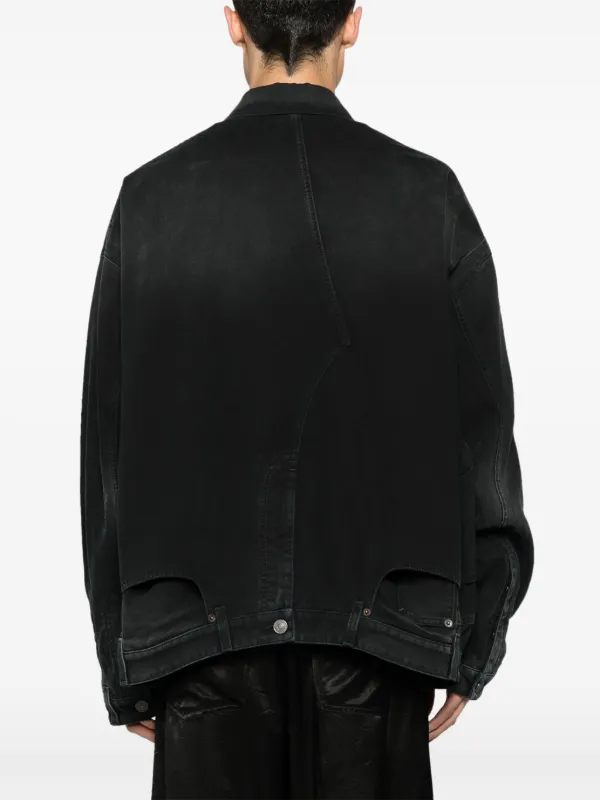 人気No.1 Balenciaga ブラック | デニムジャケット ウォッシュド ジャケット・アウター