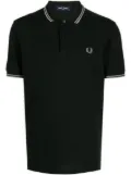 Fred Perry contrast-trim cotton polo shirt - Black