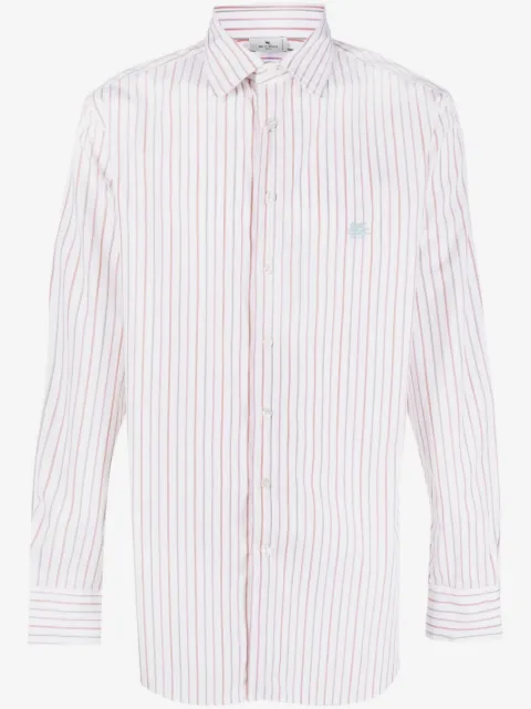ETRO logo-embroidered striped shirt