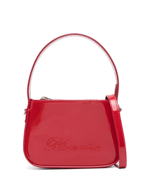 Blumarine tote con acabado de charol y detalle de strass