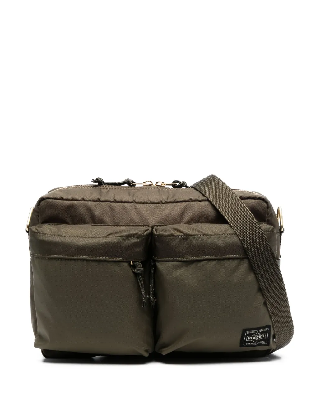 Porter-Yoshida & Co. logo-patch messenger bag | Green | Image 1