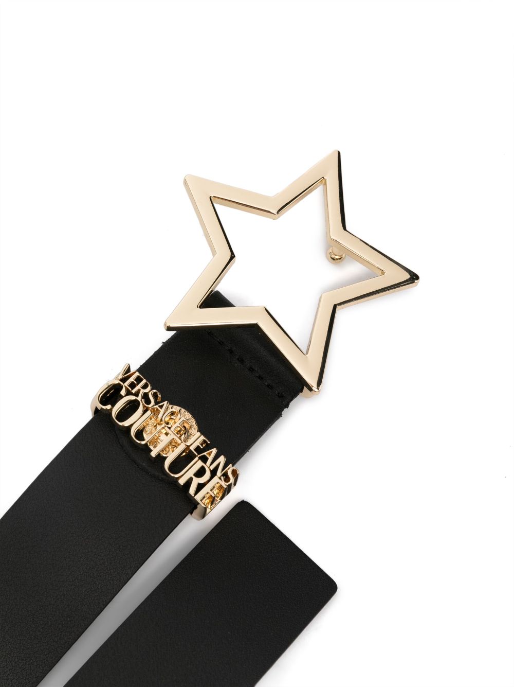 Versace Jeans Couture star-shaped buckle leather belt - Zwart