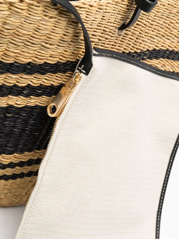 Ella Striped Straw Basket Tote: Women's Designer Tote Bags