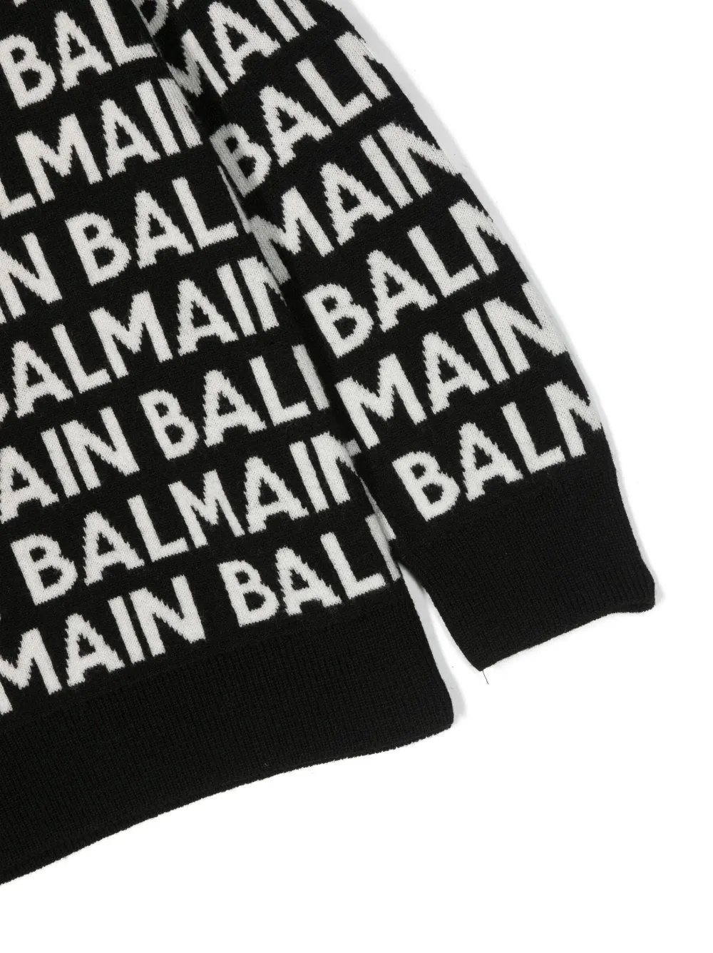 BALMAIN LOGO-INTARSIA KNITTED JUMPER