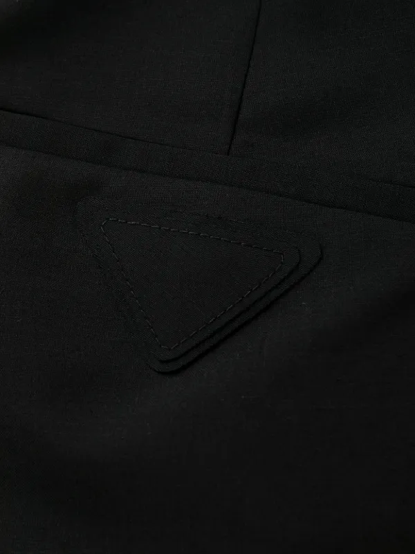 Prada logo-appliqué straight-leg Trousers | Black | FARFETCH RO