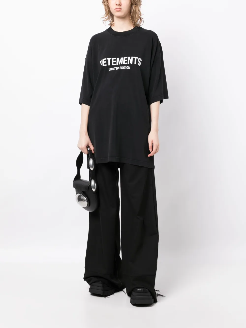 VETEMENTS T-shirt met logoprint - Zwart