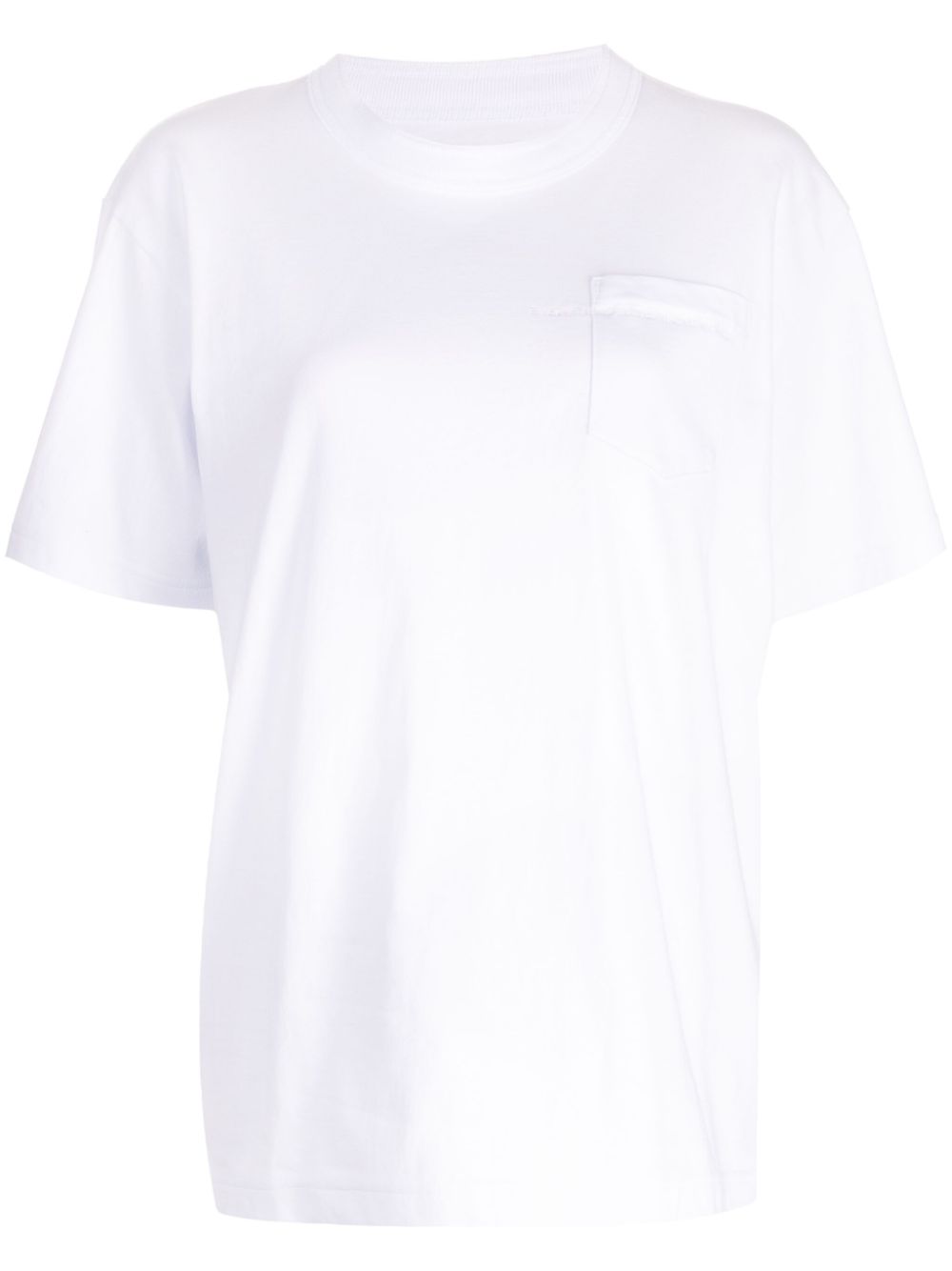 Sacai Katoenen T-shirt met ronde hals Wit