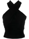 Saint Laurent halterneck ruched top - Black