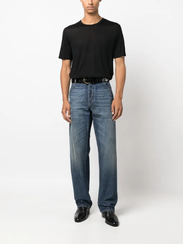 サンローラン Saint Laurent Crew Neck T-shirt Saint-Laurent-YSL-Logo-Flag-