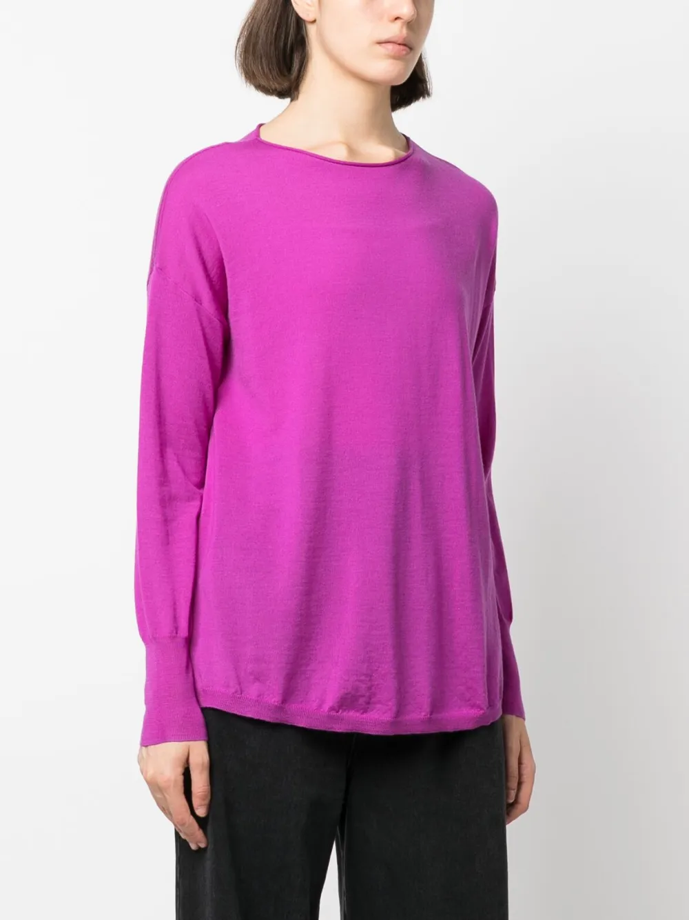 Aspesi Fine-knit Virgin Wool Jumper In Purple