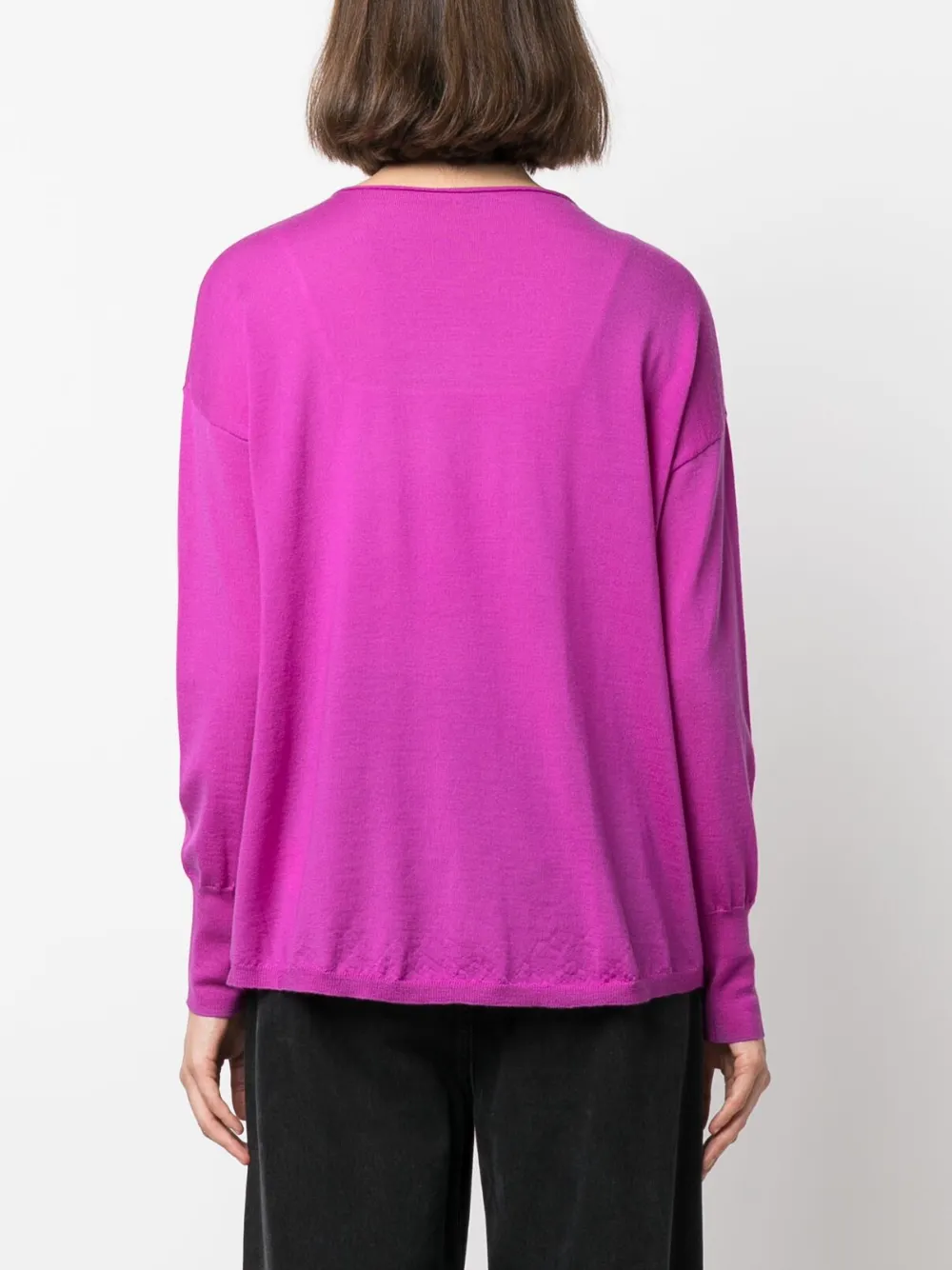 Aspesi Fine-knit Virgin Wool Jumper In Purple