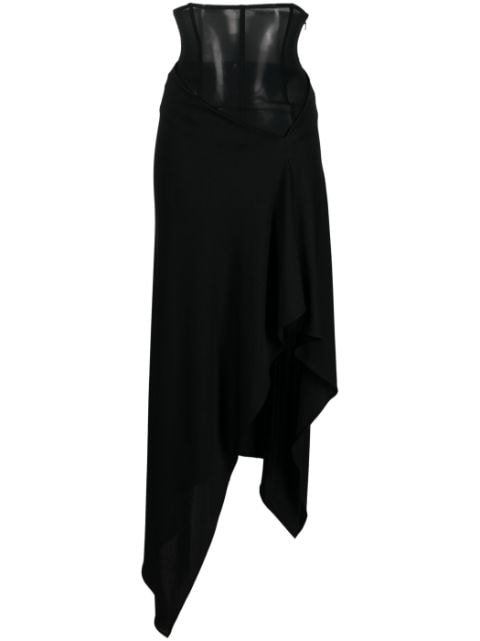 ALESSANDRO VIGILANTE corset-style asymmetric midi skirt