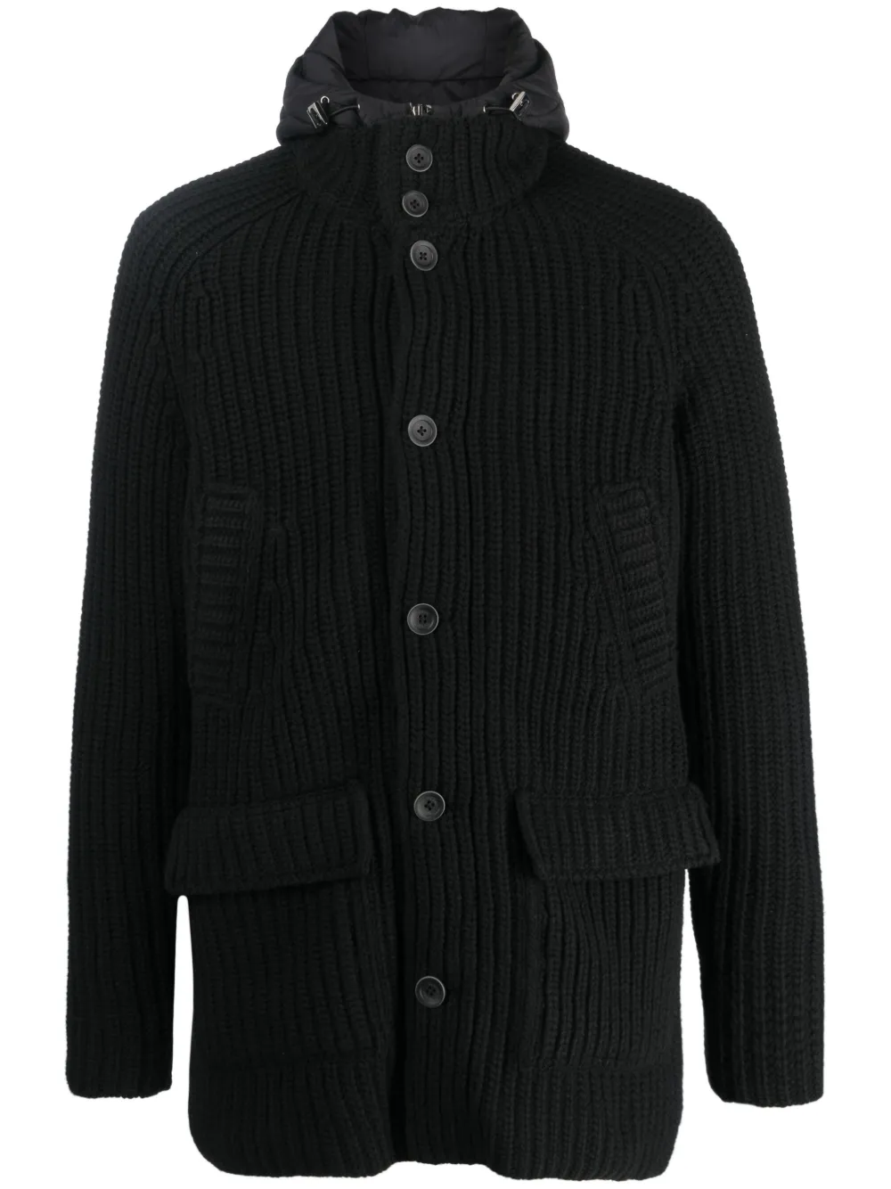 Herno knitted hooded jacket | Black | Image 1