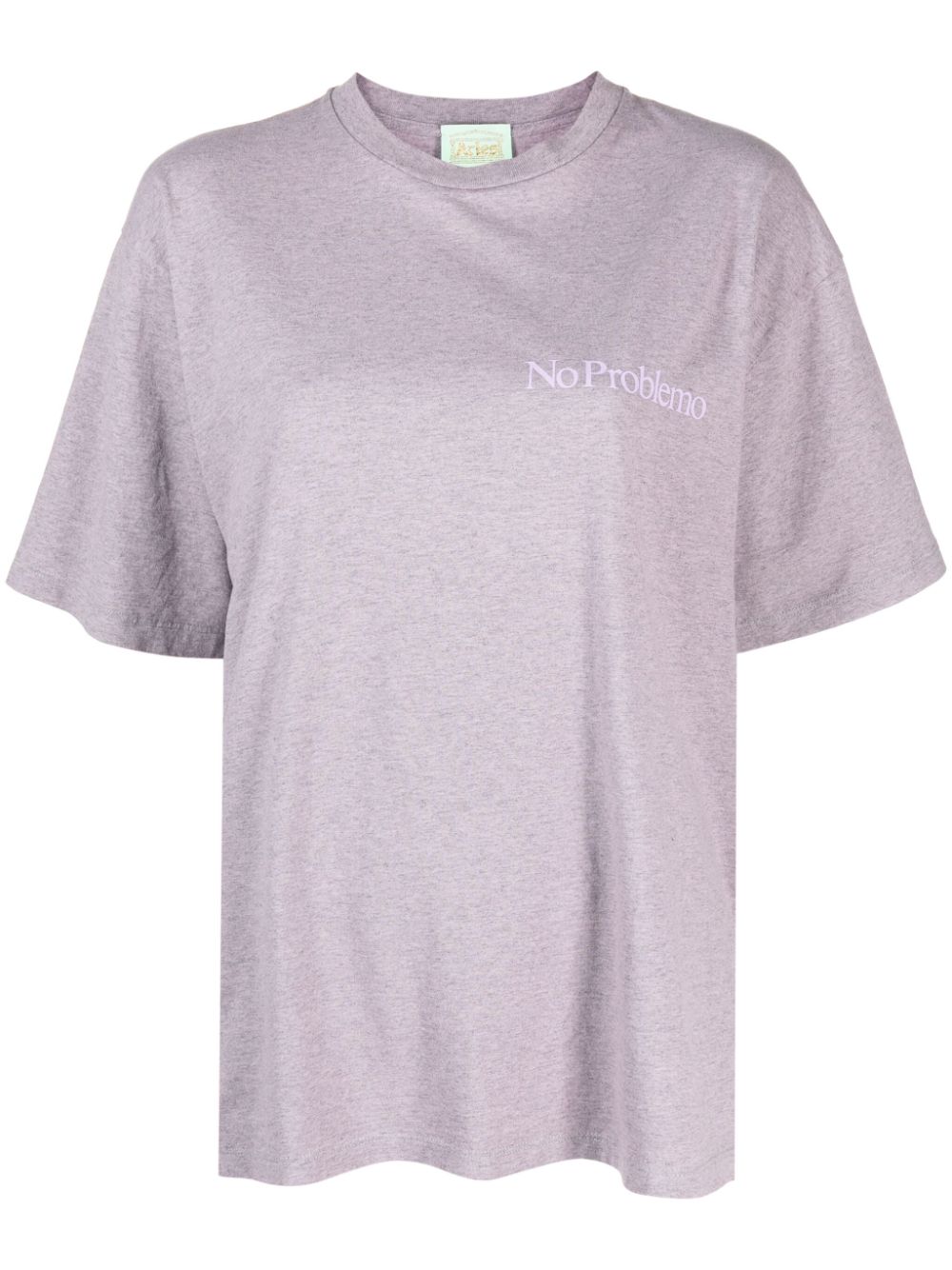 aries t-shirt chiné à logo imprimé - violet