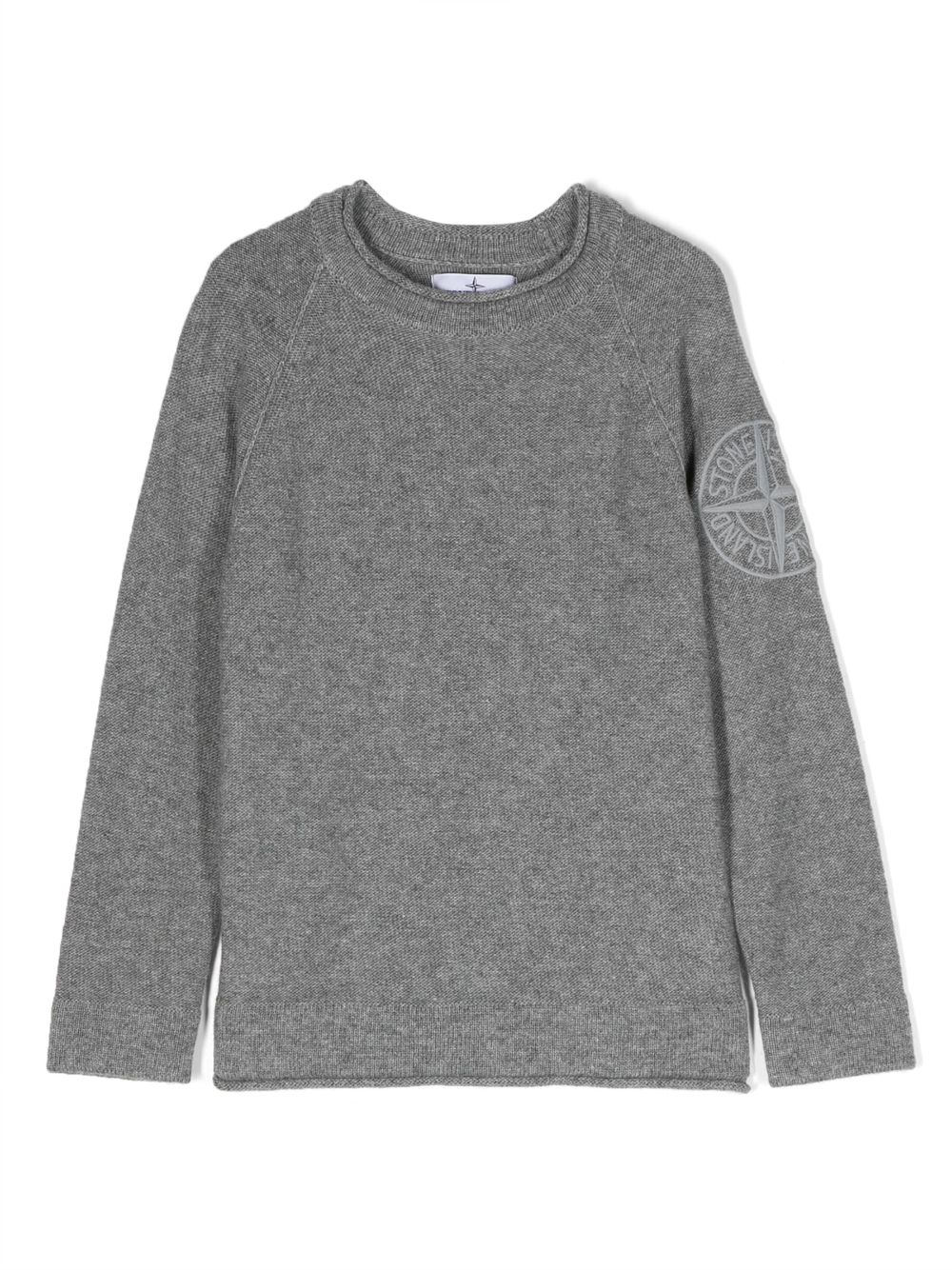 Stone Island Junior Compass-motif long-sleeve T-shirt - Grey