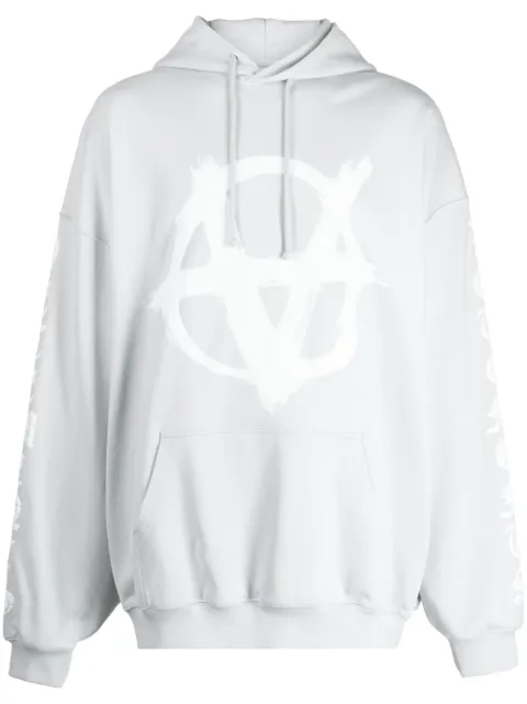 VETEMENTS logo-print cotton hoodie