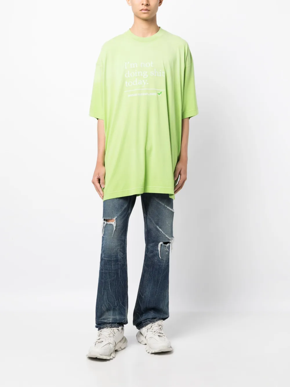 VETEMENTS slogan-print cotton T-shirt - Groen