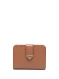 Prada triangle-logo leather bi-fold wallet - Brown