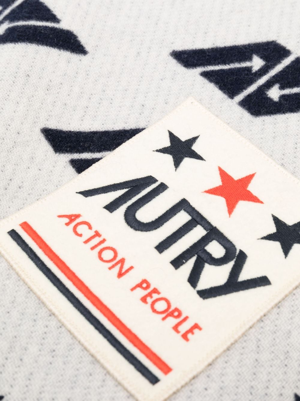 Shop Autry Logo-print Wool-blend Throw In White