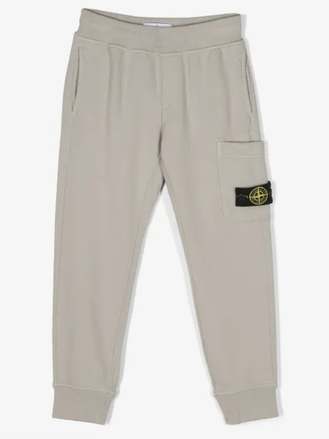 Stone Island Junior compass motif track pants