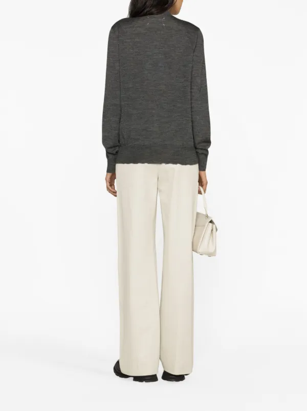 Maison Margiela インターシャニット カーディガン | グレー | FARFETCH JP