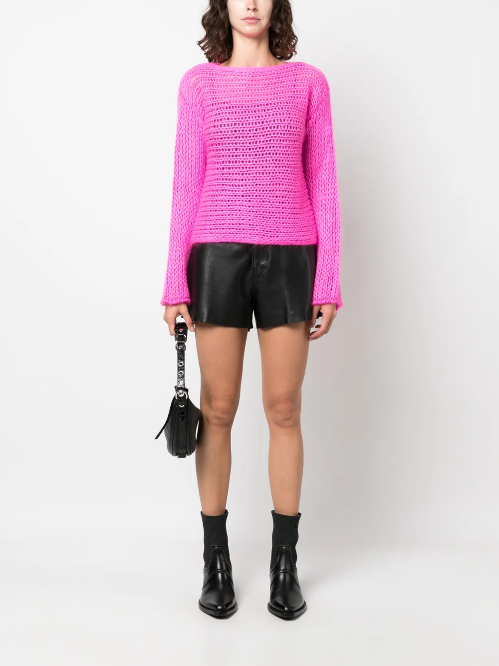 Forte Forte Opengebreide trui - Roze