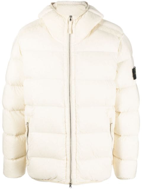 Stone Island feather down hooded coat 