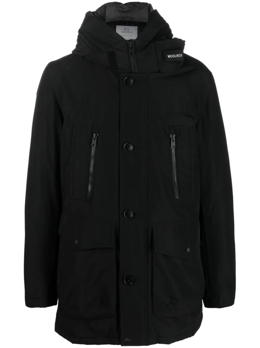 Woolrich Arctic Parka With Adjustable Drawstring Waist In Black