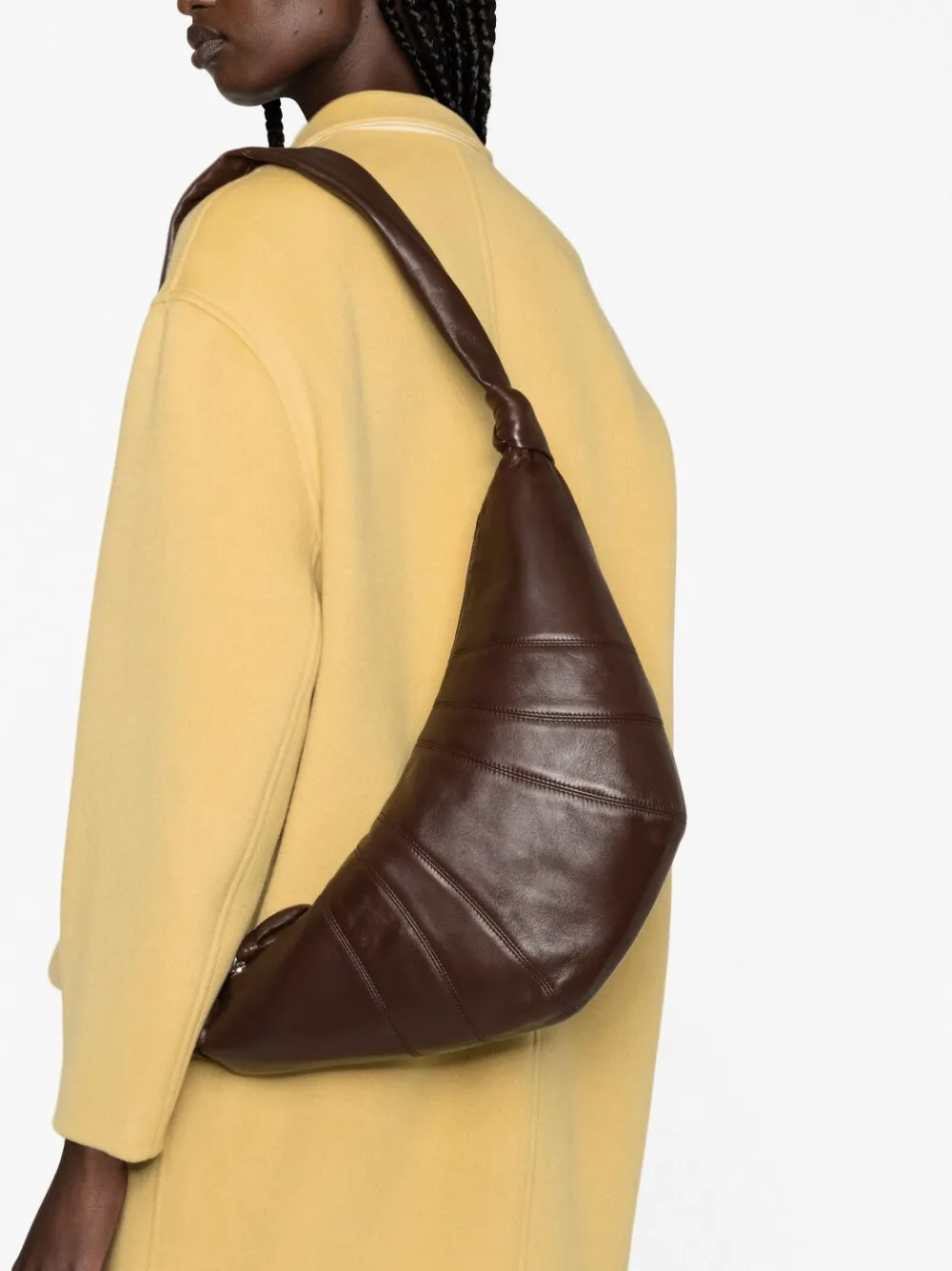 Lemaire Croissant Messenger Bag In Brown