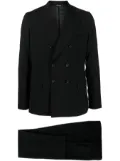 ERALDO peak-lapel wool double-breasted suit - Black
