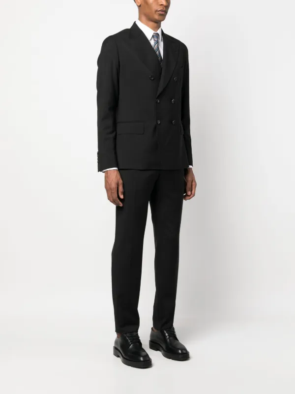 Mens wool double outlet breasted suit