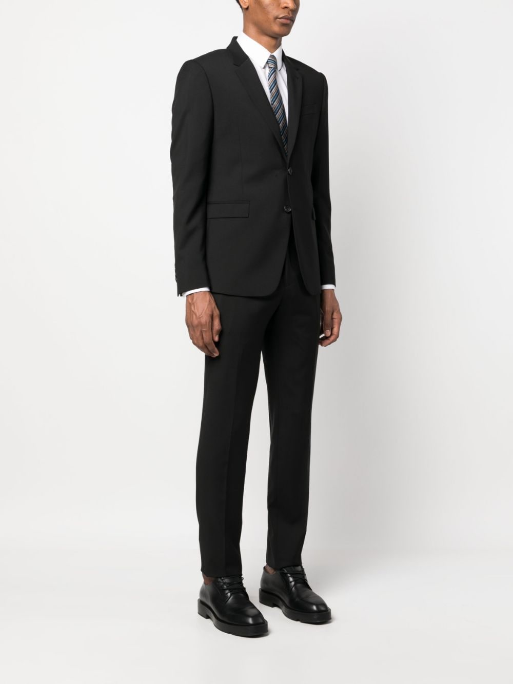 Shop Eraldo Notched-lapel Single-breasted Wool Suit In Black