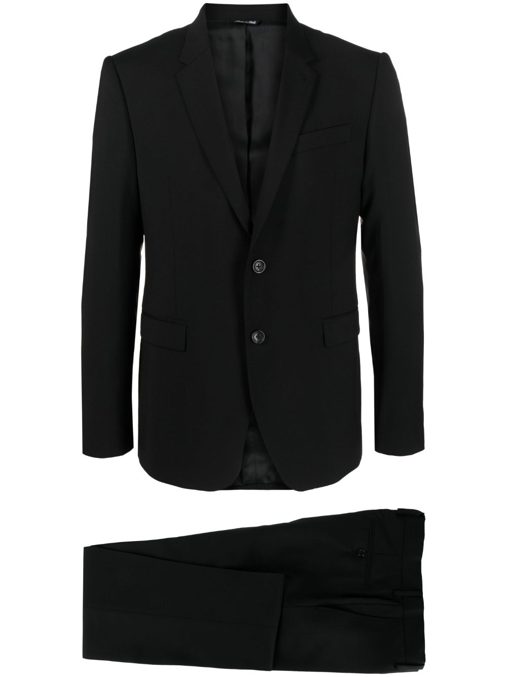Eraldo Notched-lapel Single-breasted Wool Suit In Black