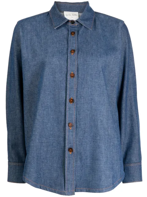 Forte Forte spread-collar chambray shirt