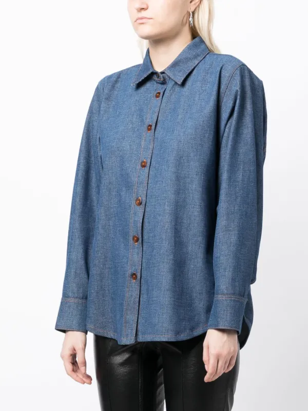 Forte Forte スプレッドカラー シャツ | ブルー | FARFETCH JP